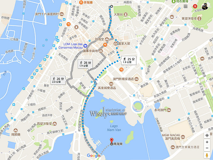 澳門 景點美食購物︱大三巴牌坊→關前街文創→果欄街(南屏雅敍)→十月初五街(嘉華茶居)→康公廟前地(華聯茶莊)→新馬路(芬記燒臘／世紀咖啡)→崗頂劇院／聖老愣佐教堂→南灣湖