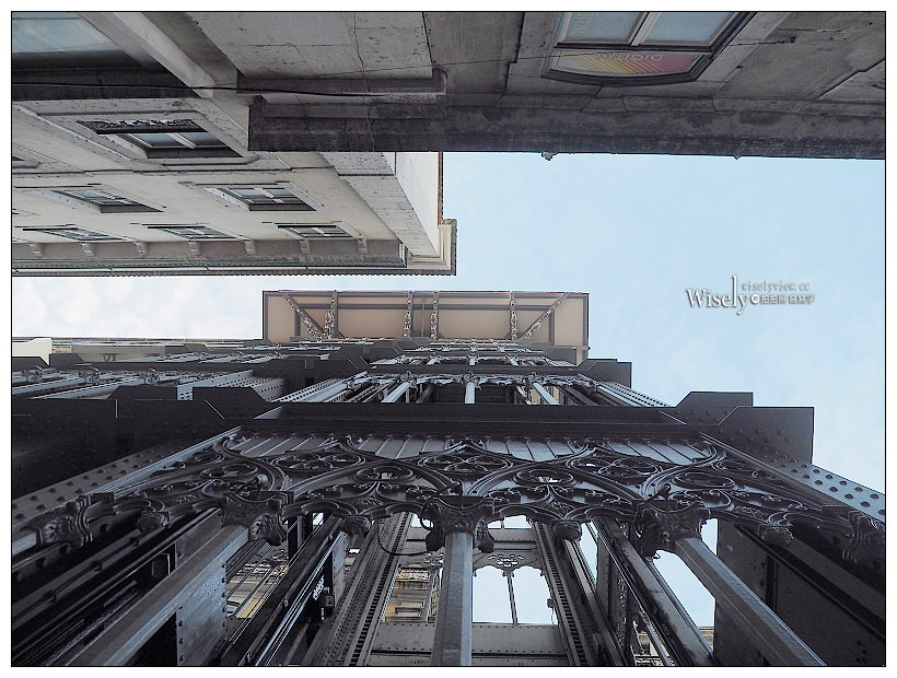 葡萄牙。里斯本景點：聖胡斯塔電梯／Elevador de Santa Justa︱鑄鐵結構歌德式電梯，360度環境俯瞰城市最佳位置