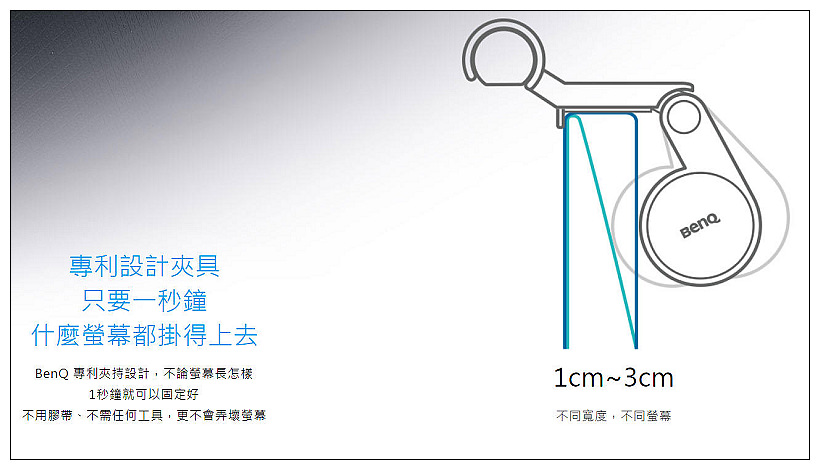 BenQ WiT ScreenBar 螢幕智能掛燈︱輕便使用光感應，提供最舒適亮度