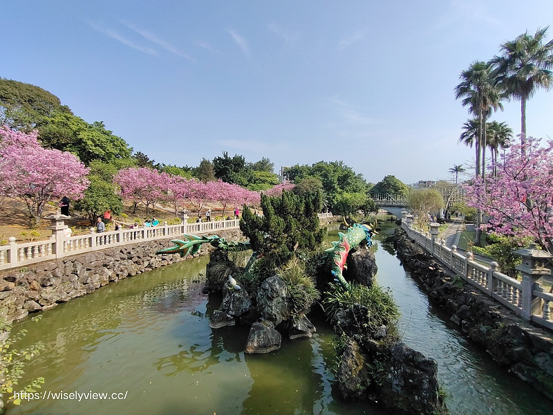 新北賞櫻景點。林口竹林山觀音寺︱粉紅吉野櫻綻放